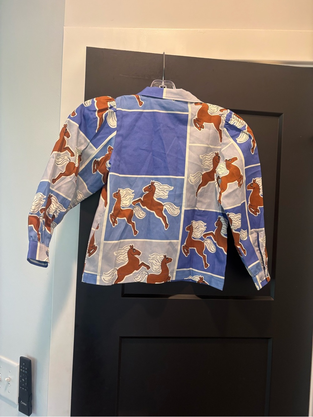 Mini Rodini Horses Woven Shirt 5-7 Girls Youth Toddler Button Up Blouse Sleeves - Picture 8 of 10